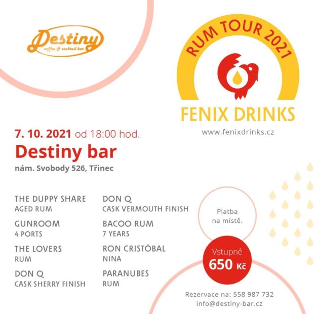Fenix Drinks Rum Tour: 7. října, Destiny bar, Třinec